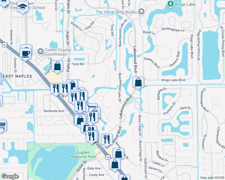 map of restaurants, bars, coffee shops, grocery stores, and more near 230 Albi Road in Naples