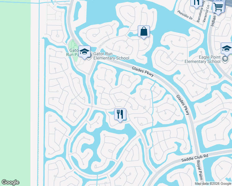 map of restaurants, bars, coffee shops, grocery stores, and more near 1480 Sabal Trail in Weston