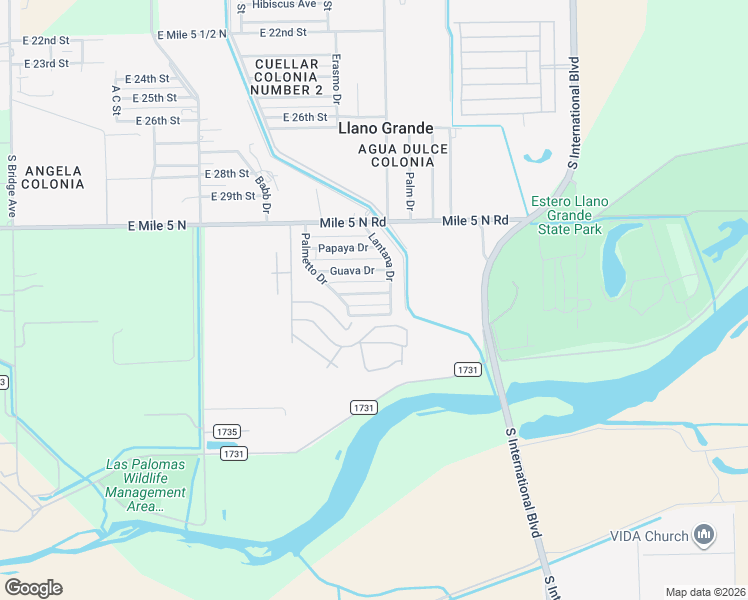 map of restaurants, bars, coffee shops, grocery stores, and more near 2401 Mesquite Drive in Weslaco