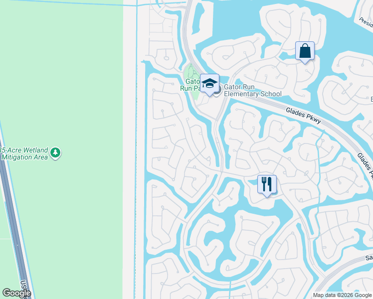 map of restaurants, bars, coffee shops, grocery stores, and more near 1566 Canary Island Drive in Weston