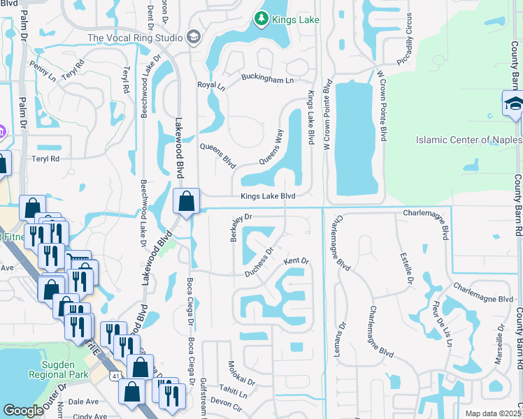 map of restaurants, bars, coffee shops, grocery stores, and more near in Naples
