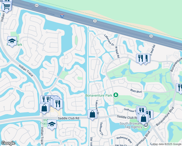 map of restaurants, bars, coffee shops, grocery stores, and more near 518 Stonemont Drive in Weston