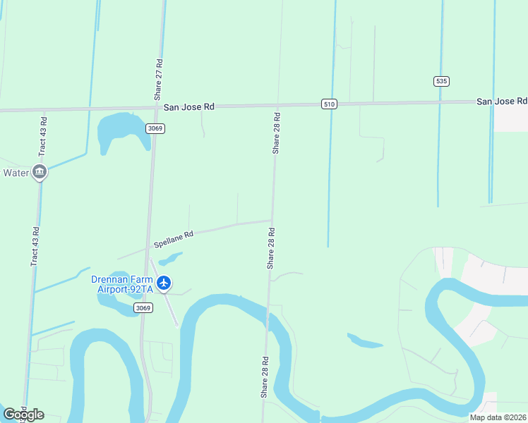 map of restaurants, bars, coffee shops, grocery stores, and more near 29998 Share 28 Road in Los Fresnos