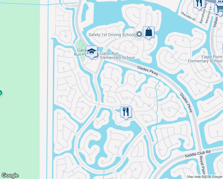 map of restaurants, bars, coffee shops, grocery stores, and more near 1518 Maple Drive in Weston
