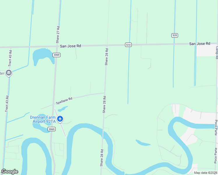 map of restaurants, bars, coffee shops, grocery stores, and more near 29998 Share 28 Road in Los Fresnos