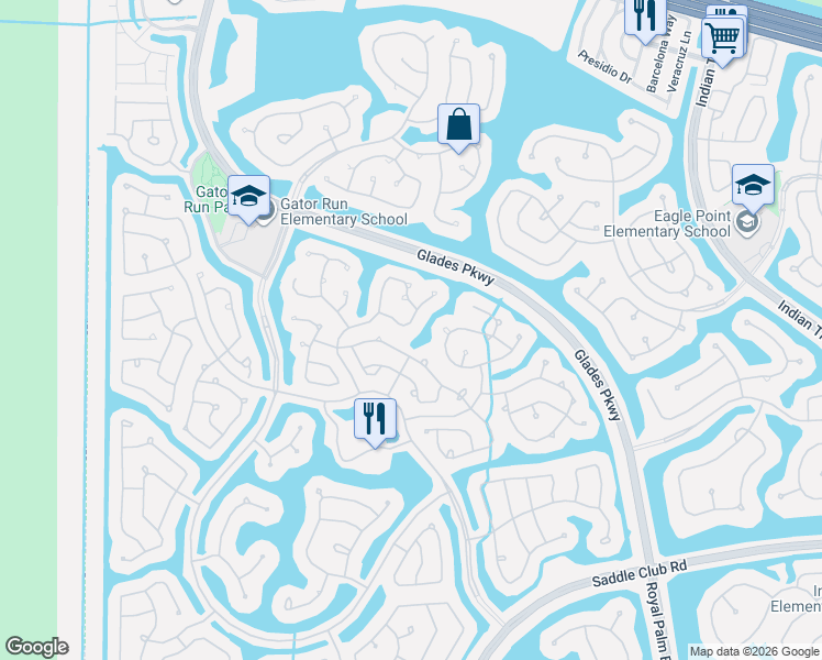 map of restaurants, bars, coffee shops, grocery stores, and more near 1408 Sabal Trail in Weston