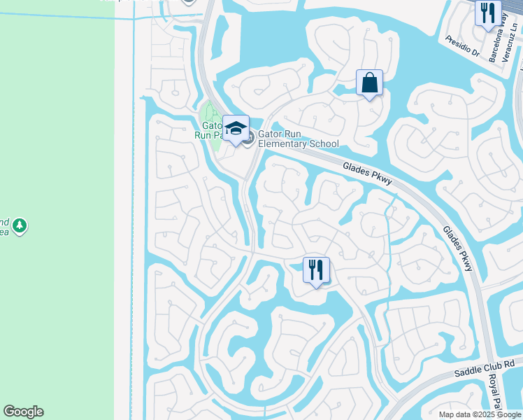 map of restaurants, bars, coffee shops, grocery stores, and more near 1597 Banyan Way in Weston