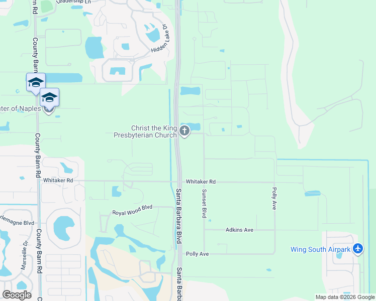 map of restaurants, bars, coffee shops, grocery stores, and more near 6050 Whitaker Road in Naples