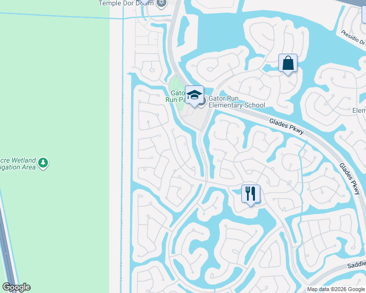 map of restaurants, bars, coffee shops, grocery stores, and more near 1644 Orion Lane in Weston
