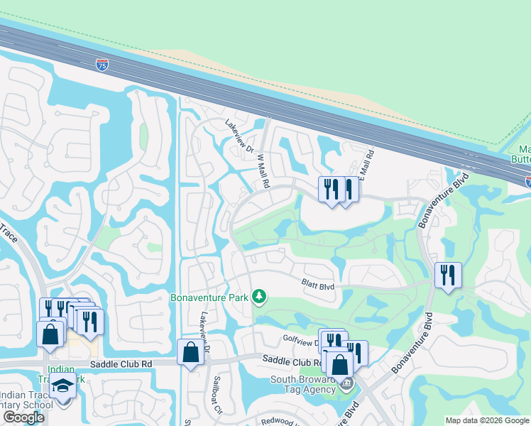 map of restaurants, bars, coffee shops, grocery stores, and more near 310 Racquet Club Road in Weston