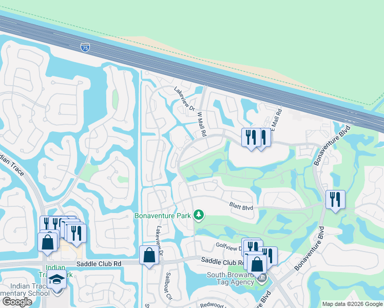 map of restaurants, bars, coffee shops, grocery stores, and more near 340 Racquet Club Road in Weston