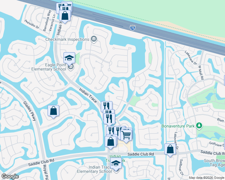 map of restaurants, bars, coffee shops, grocery stores, and more near 490 Fairmont Lane in Weston