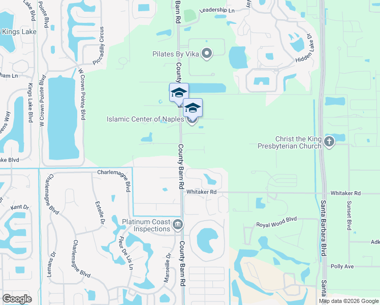 map of restaurants, bars, coffee shops, grocery stores, and more near 5801-5835 Country Rd in Naples
