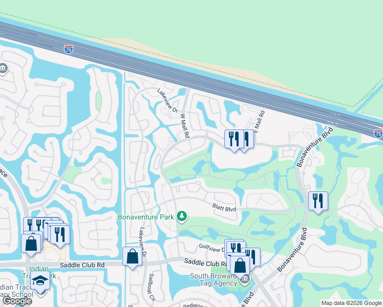 map of restaurants, bars, coffee shops, grocery stores, and more near 300 Racquet Club Road in Weston