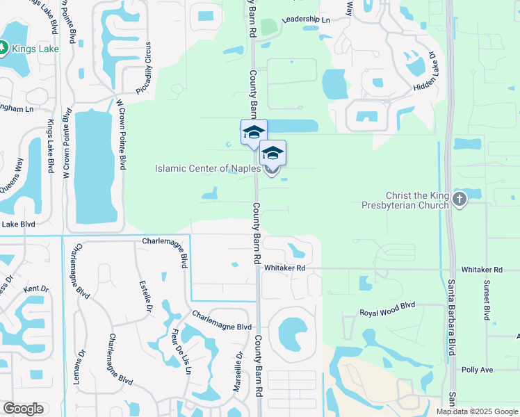 map of restaurants, bars, coffee shops, grocery stores, and more near 2900 County Barn Road in Naples