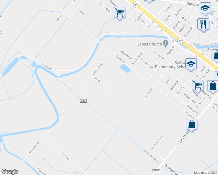 map of restaurants, bars, coffee shops, grocery stores, and more near 1108 Leal Street in San Benito