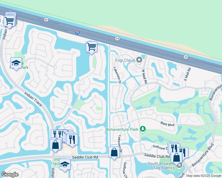 map of restaurants, bars, coffee shops, grocery stores, and more near 321 Lakeview Drive in Weston