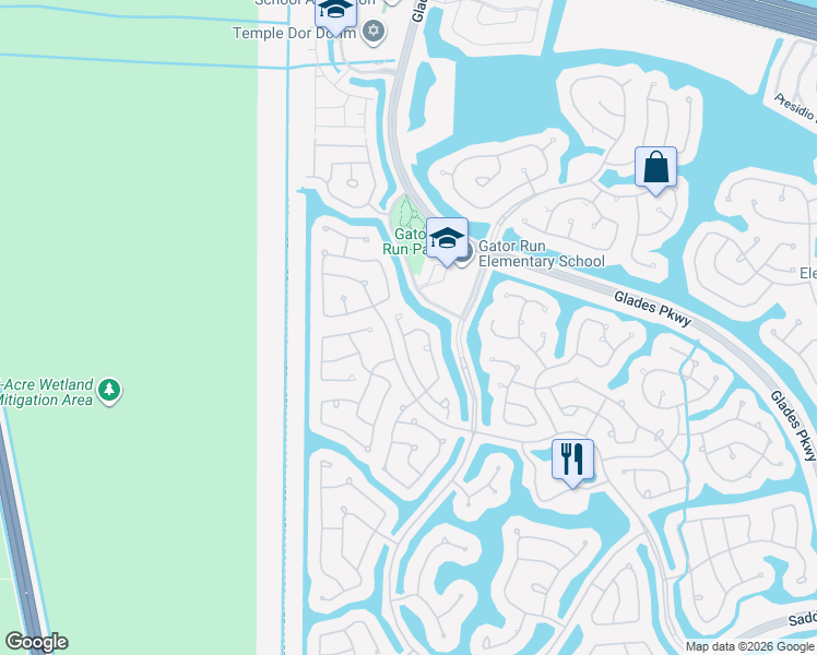map of restaurants, bars, coffee shops, grocery stores, and more near 1659 Zenith Way in Weston