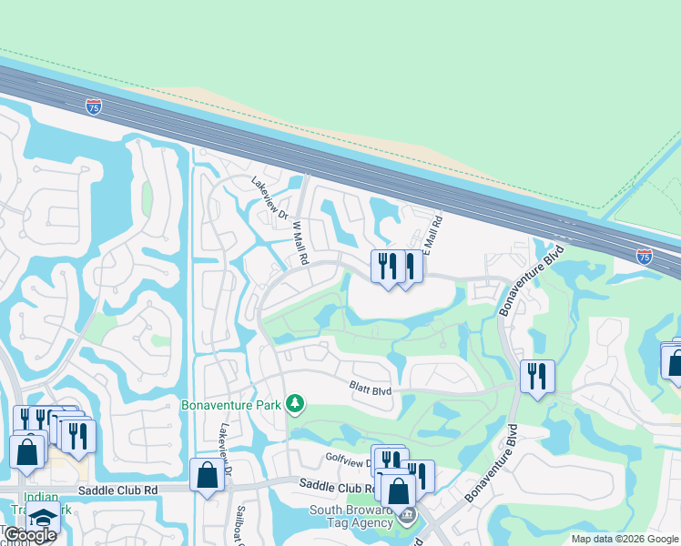 map of restaurants, bars, coffee shops, grocery stores, and more near 280 Racquet Club Road in Weston