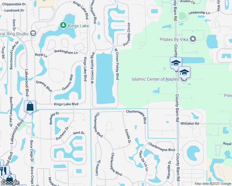 map of restaurants, bars, coffee shops, grocery stores, and more near 3260 West Crown Pointe Boulevard in Naples