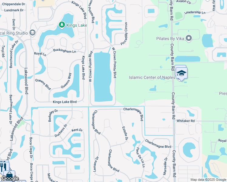 map of restaurants, bars, coffee shops, grocery stores, and more near 3260 West Crown Pointe Boulevard in Naples