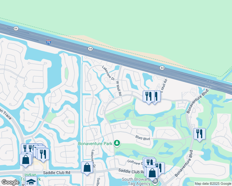 map of restaurants, bars, coffee shops, grocery stores, and more near 301 Racquet Club Road in Weston