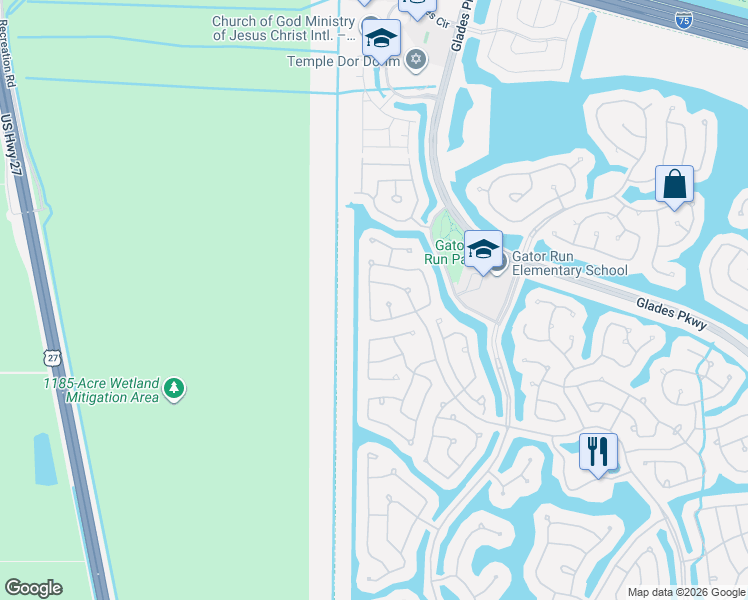 map of restaurants, bars, coffee shops, grocery stores, and more near 1865 Aspen Lane in Weston