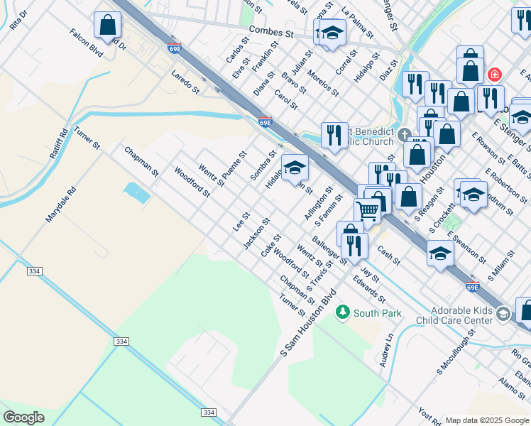 map of restaurants, bars, coffee shops, grocery stores, and more near 610 Wentz Street in San Benito