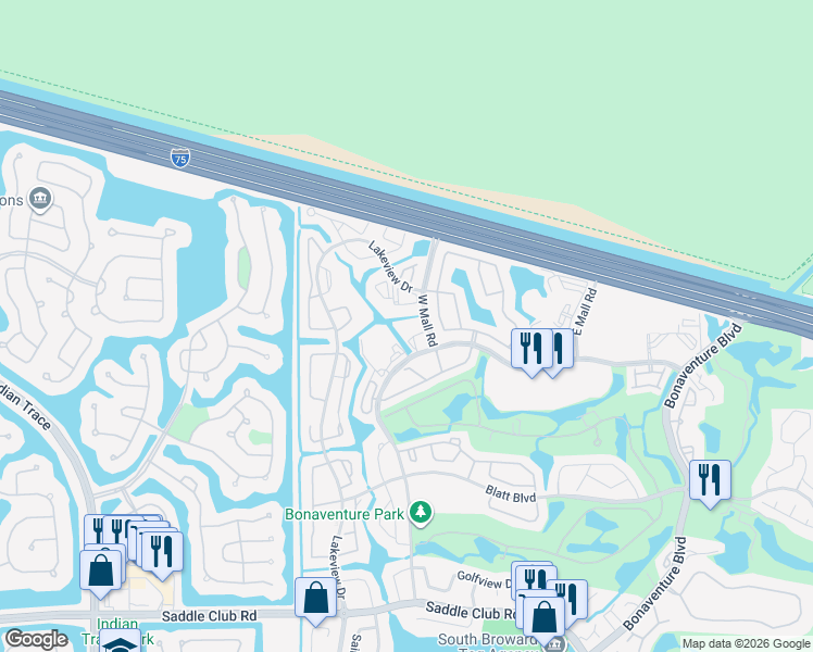 map of restaurants, bars, coffee shops, grocery stores, and more near 301 Racquet Club Road in Weston
