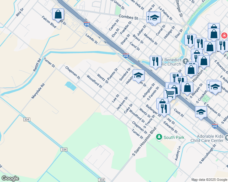 map of restaurants, bars, coffee shops, grocery stores, and more near 711 Wentz St in San Benito