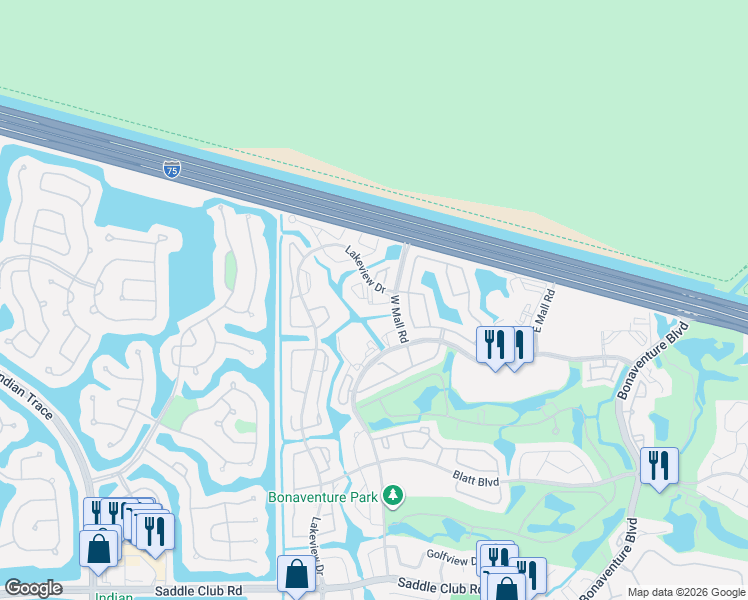 map of restaurants, bars, coffee shops, grocery stores, and more near 627 Turtle Run in Weston