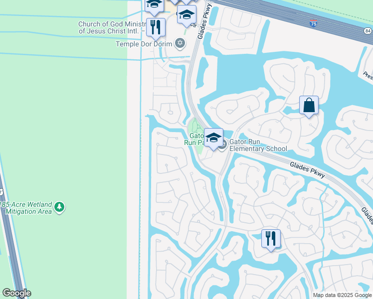 map of restaurants, bars, coffee shops, grocery stores, and more near 1752 Aspen Lane in Weston
