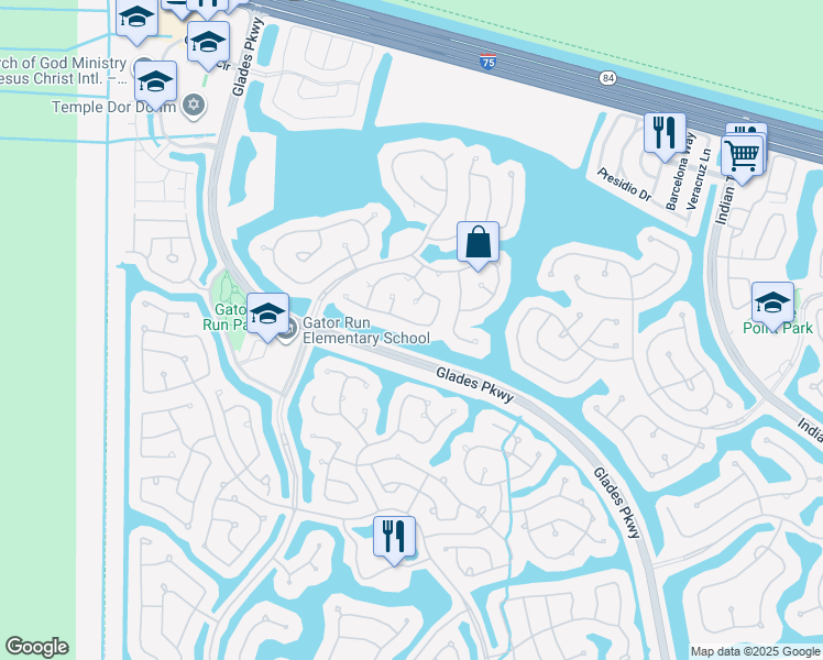 map of restaurants, bars, coffee shops, grocery stores, and more near 797 Tanglewood Circle in Weston