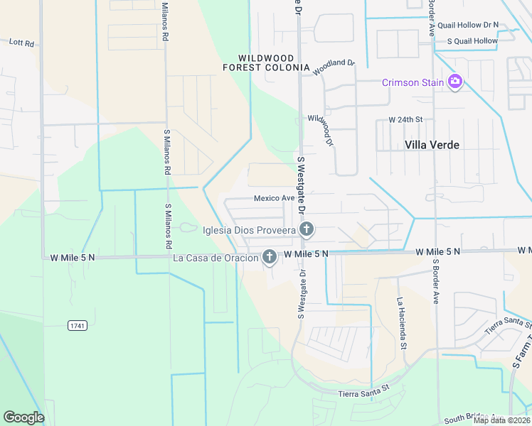 map of restaurants, bars, coffee shops, grocery stores, and more near 1906 Puerto Rico Street in Weslaco