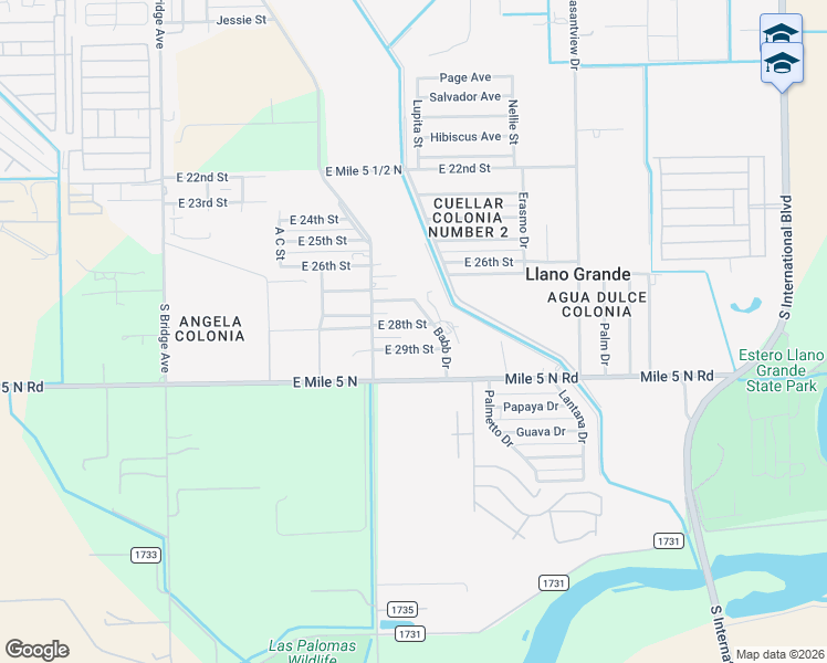 map of restaurants, bars, coffee shops, grocery stores, and more near 1808 East 28th Street in Weslaco