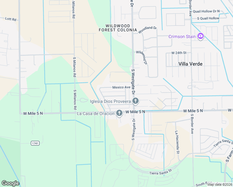map of restaurants, bars, coffee shops, grocery stores, and more near 1906 Puerto Rico Street in Weslaco