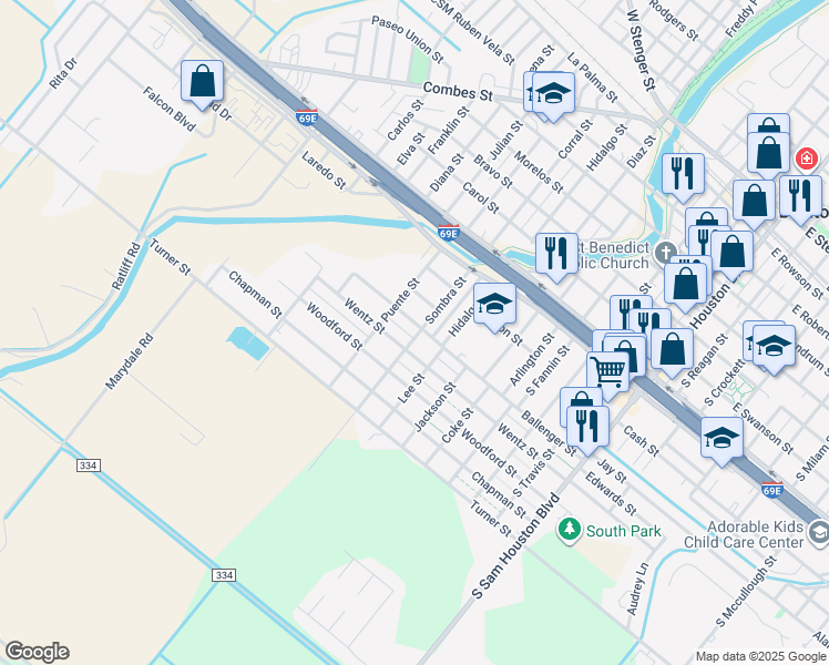map of restaurants, bars, coffee shops, grocery stores, and more near 801 Ballenger St in San Benito