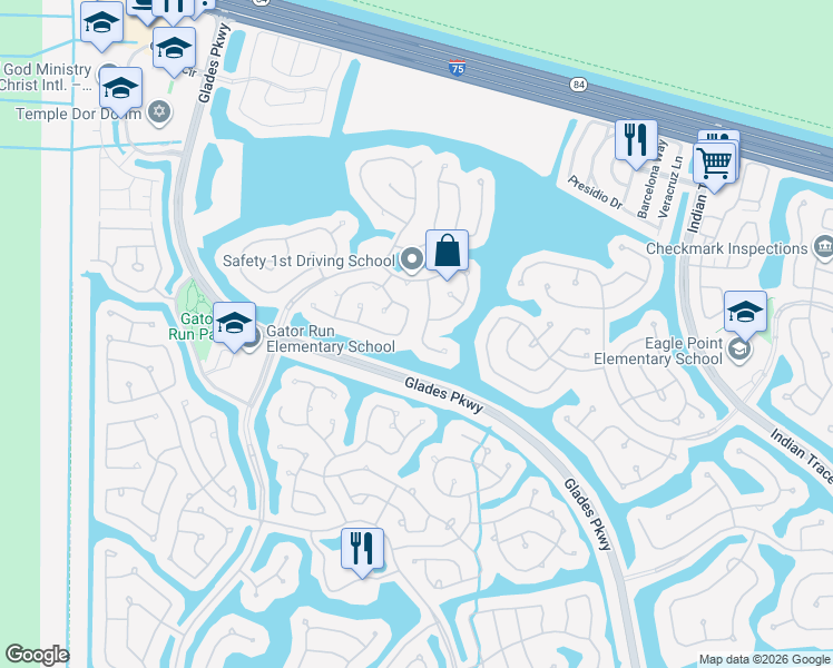 map of restaurants, bars, coffee shops, grocery stores, and more near 642 Willow Bend Road in Weston