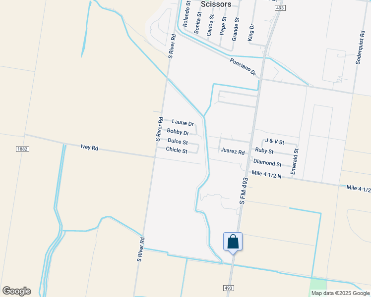 map of restaurants, bars, coffee shops, grocery stores, and more near 1306 Chicle Street in Donna