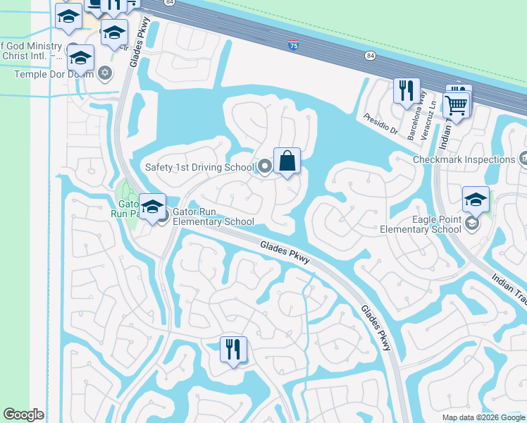 map of restaurants, bars, coffee shops, grocery stores, and more near 642 Willow Bend Road in Weston