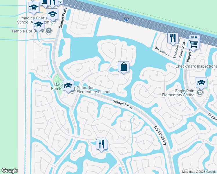 map of restaurants, bars, coffee shops, grocery stores, and more near 792 Tanglewood Circle in Weston