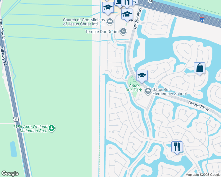 map of restaurants, bars, coffee shops, grocery stores, and more near 1816 Aspen Lane in Weston