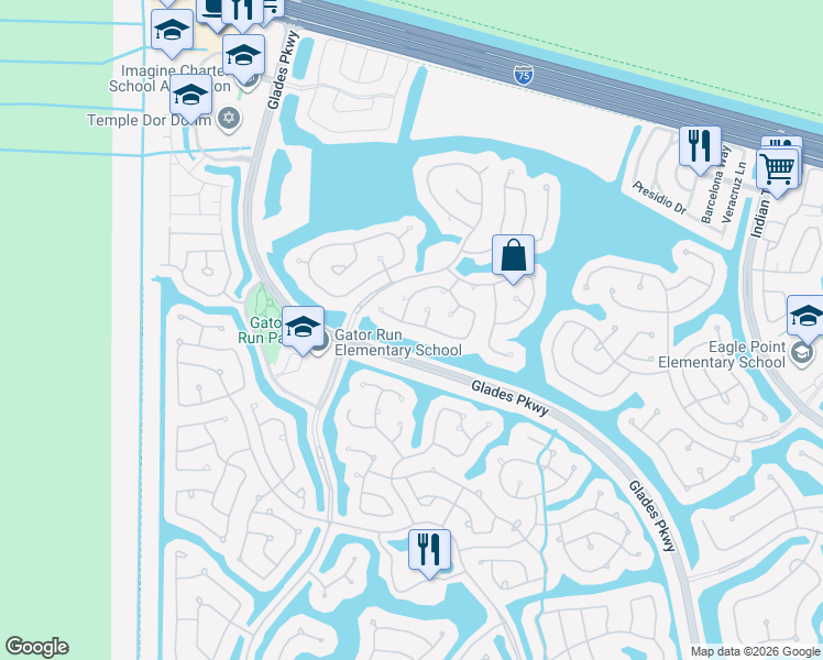 map of restaurants, bars, coffee shops, grocery stores, and more near 837 Tanglewood Circle in Weston