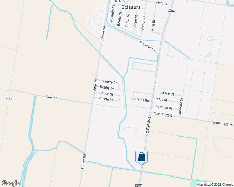 map of restaurants, bars, coffee shops, grocery stores, and more near 1306 Chicle Street in Donna