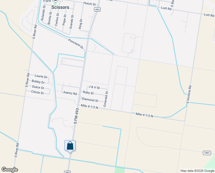 map of restaurants, bars, coffee shops, grocery stores, and more near 2127 Ruby Street in Donna