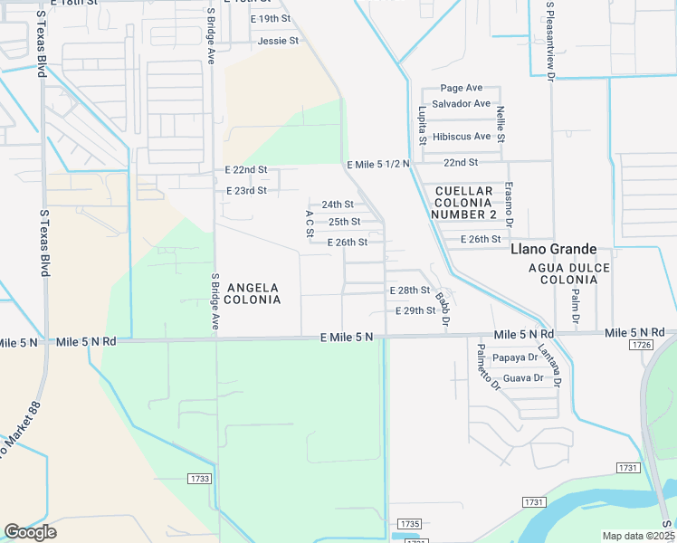 map of restaurants, bars, coffee shops, grocery stores, and more near 1515 East 27th Street in Weslaco