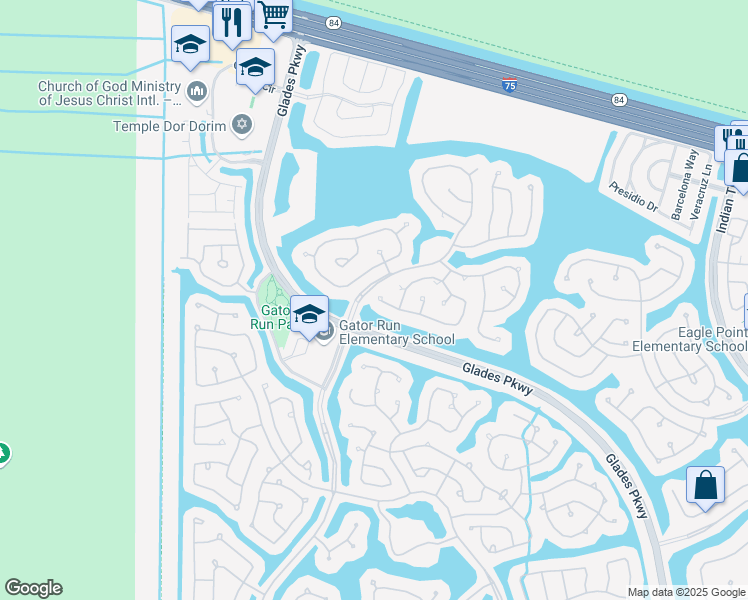map of restaurants, bars, coffee shops, grocery stores, and more near 881 Tanglewood Circle in Weston