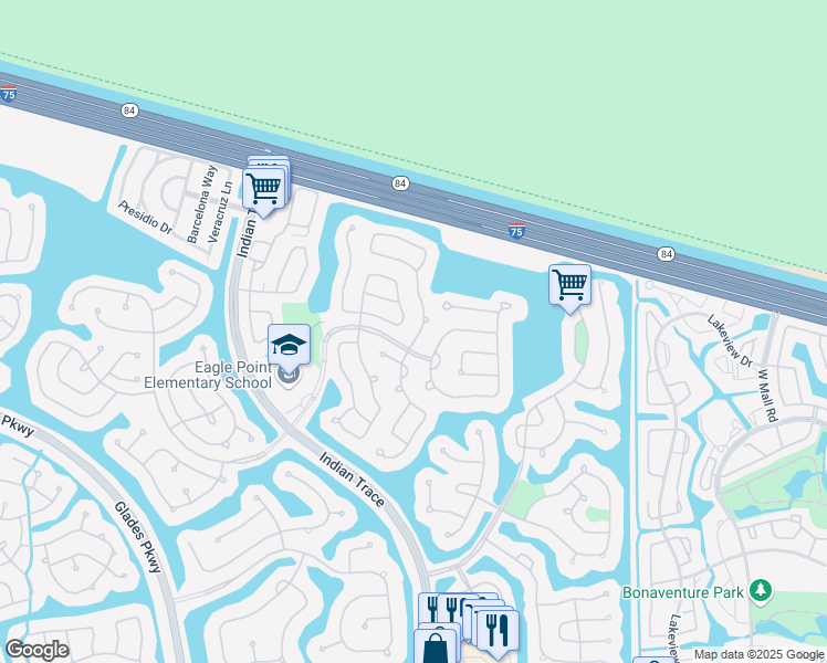 map of restaurants, bars, coffee shops, grocery stores, and more near 685 Falling Water Road in Weston
