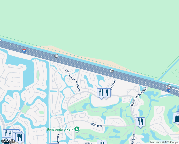 map of restaurants, bars, coffee shops, grocery stores, and more near 40 Gables Boulevard in Weston