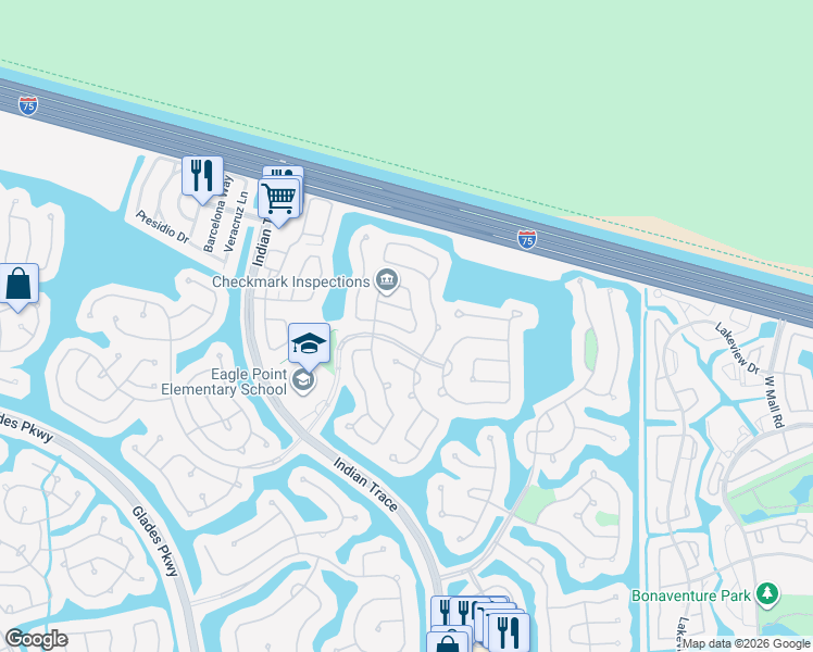 map of restaurants, bars, coffee shops, grocery stores, and more near 703 Stanton Drive in Weston